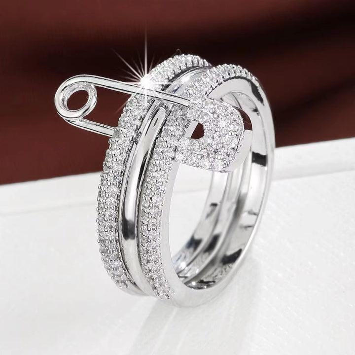 Convertible 3-Piece Stackable Ring Set with Detachable Safety Pin
