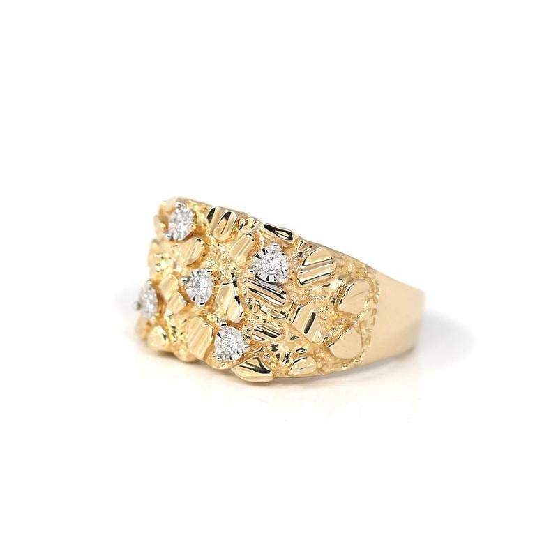 Bold Gold Moissanite Statement Ring | Wide Band | High-Brilliance Luxury Design