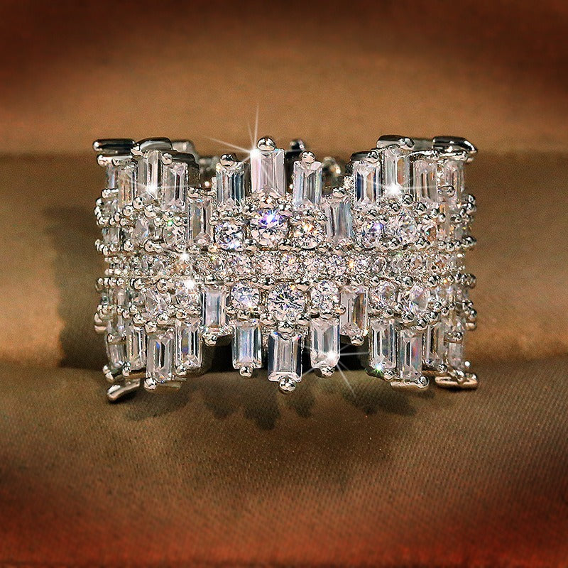 White Gold Geometric Diamond Ring
