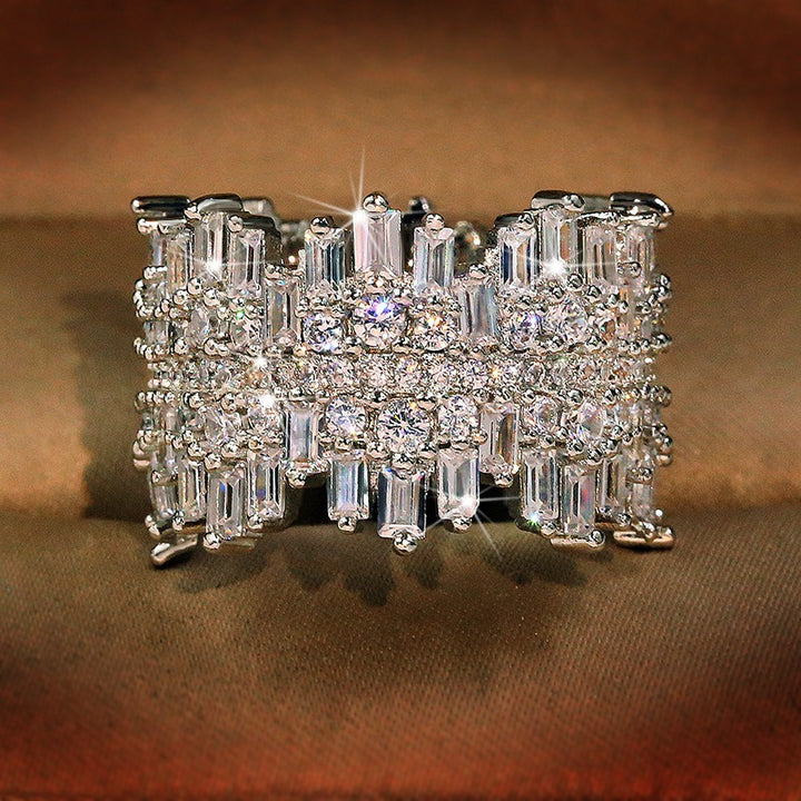 White Gold Geometric Diamond Ring