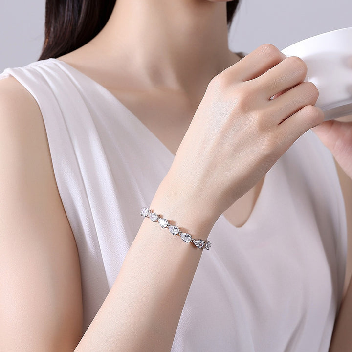 Moissanite Sterling Silver Bracelet｜Full-Circle Diamond Shine for Wrist Elegance（Free Shopping）