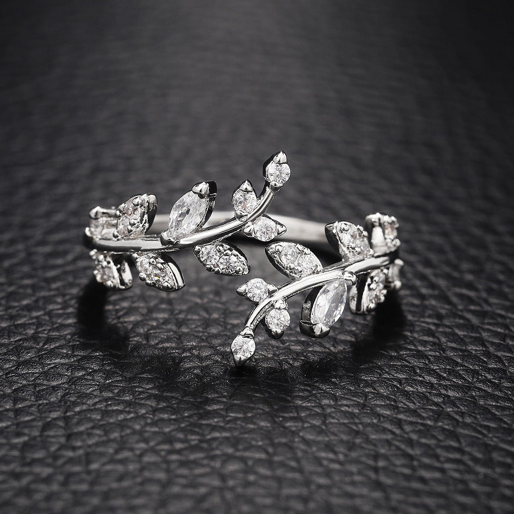 Vine Starburst 18K Gold Diamond Open Ring｜Natural Texture for Finger Elegance（Free shipping on orders of two or more items）