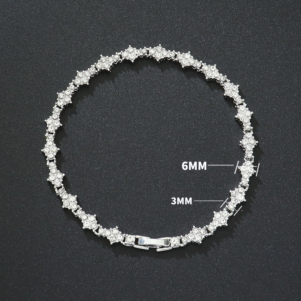 Two-Tone (Gold & Silver) Full Pavé-Set Starburst Bracelet