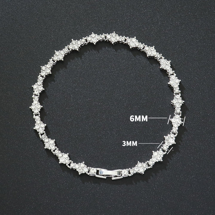 Two-Tone (Gold & Silver) Full Pavé-Set Starburst Bracelet