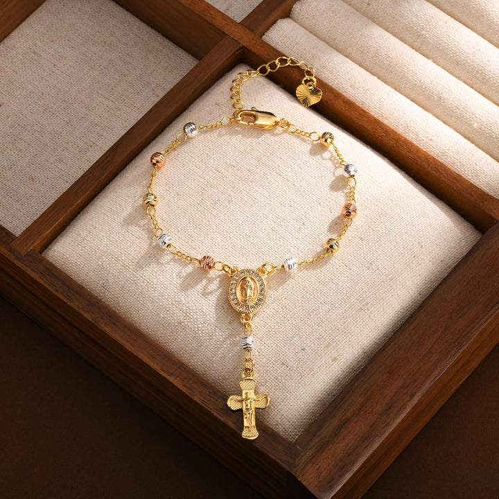 Virgin Mary Cross Religious Bracelet
