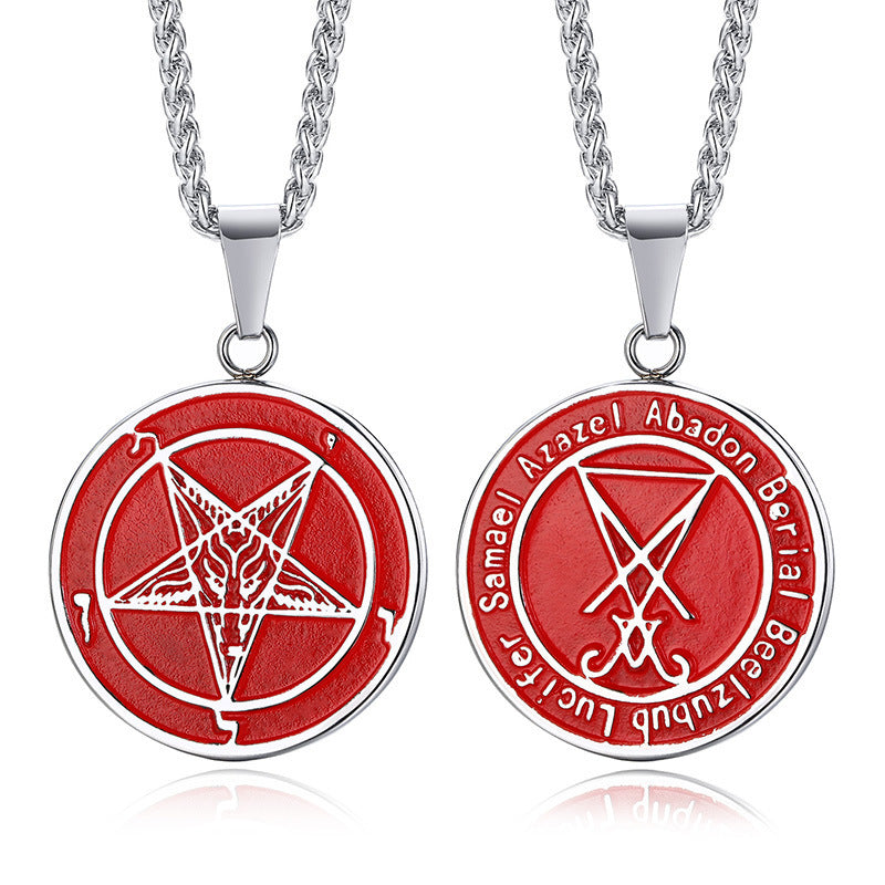 Dark-Style Baphomet Pentagram Necklace