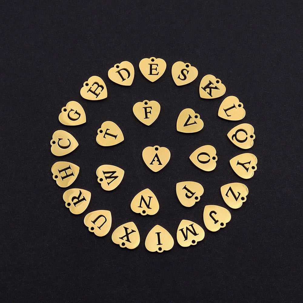 26 Letters Custom Heart OT Clasp Necklace