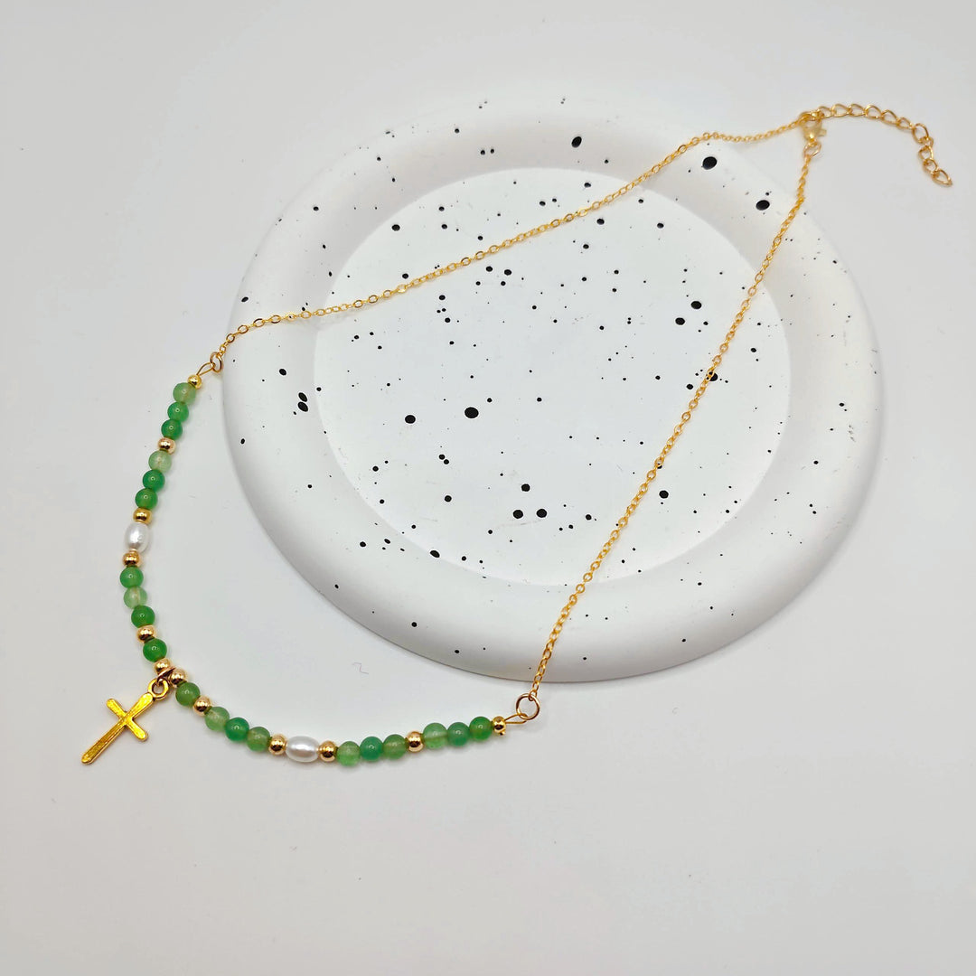 Colorful Beaded Cross Necklace