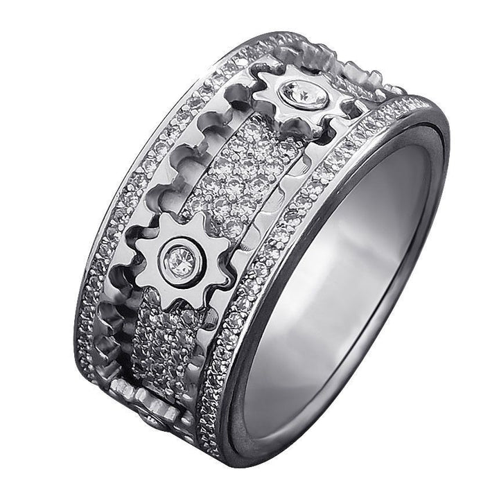 Rotatable Gear Ring with Mechanical Style A Trendy Texture Choice