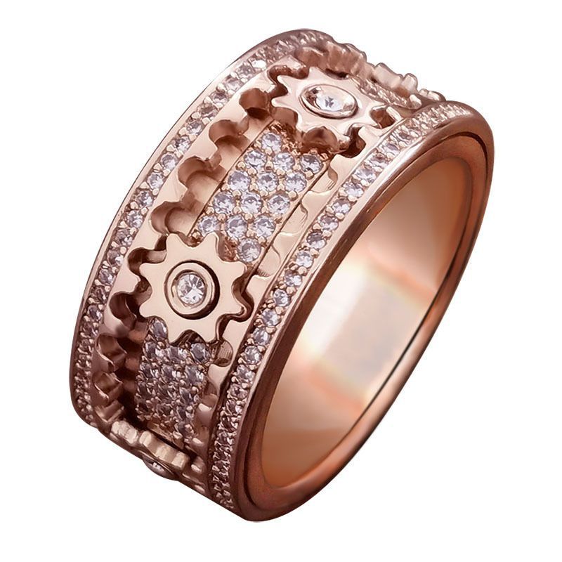 Rotatable Gear Ring with Mechanical Style A Trendy Texture Choice