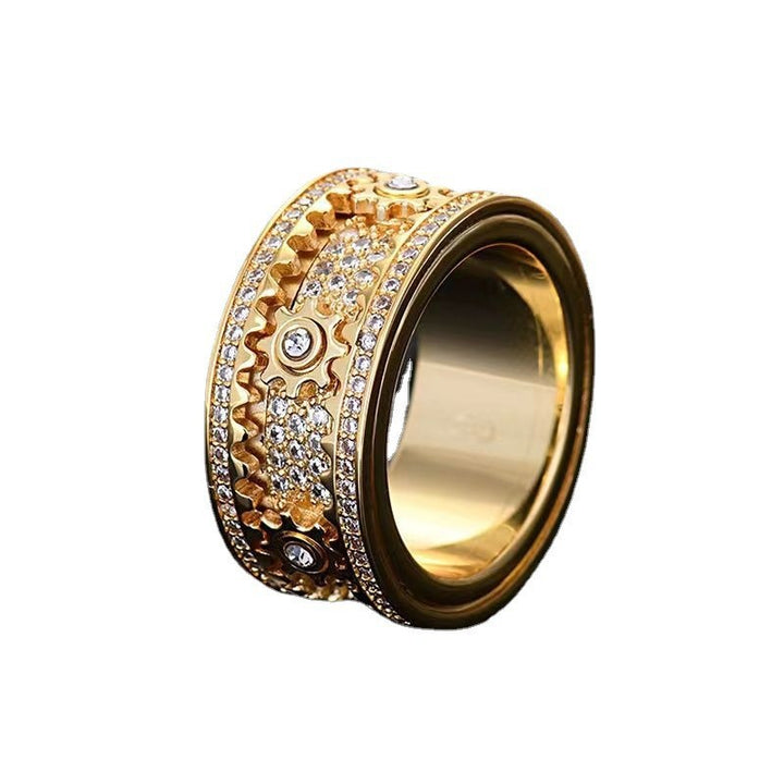 Rotatable Gear Ring with Mechanical Style A Trendy Texture Choice