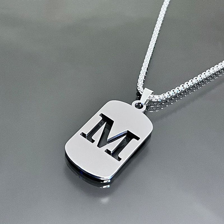 26-Letter Dog Tag Necklace