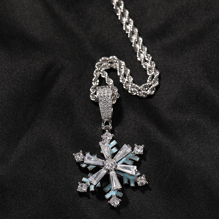 Glow-in-the-Dark Rotating Snowflake Necklace | Shine by Day, Glow by Night