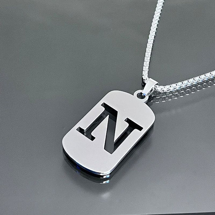 26-Letter Dog Tag Necklace