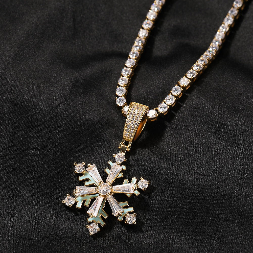 Glow-in-the-Dark Rotating Snowflake Necklace | Shine by Day, Glow by Night