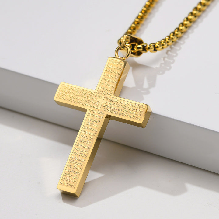 Religious Faith Trendy Accessory Scripture Cross Necklace