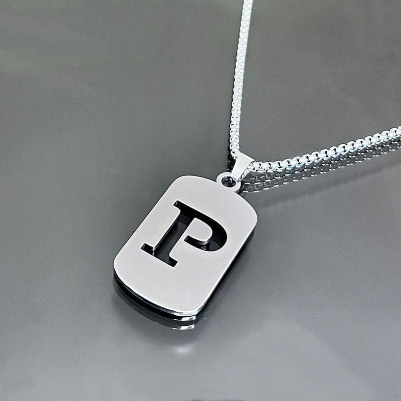 26-Letter Dog Tag Necklace