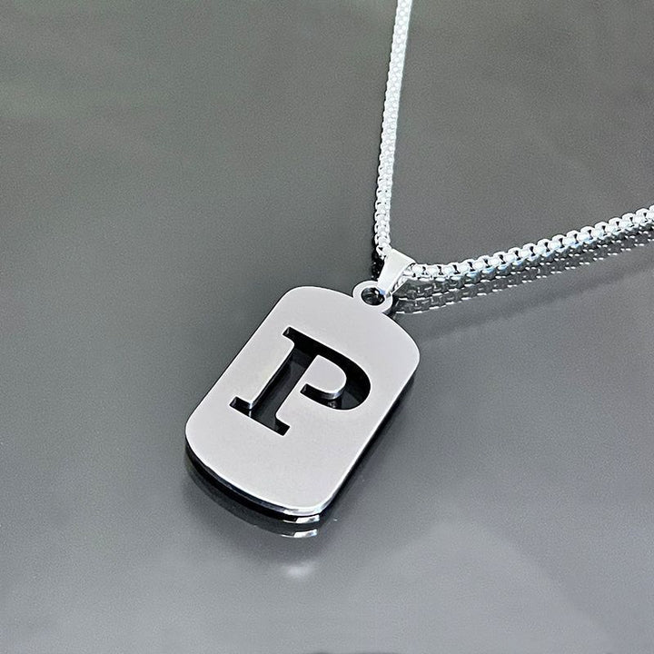 26-Letter Dog Tag Necklace