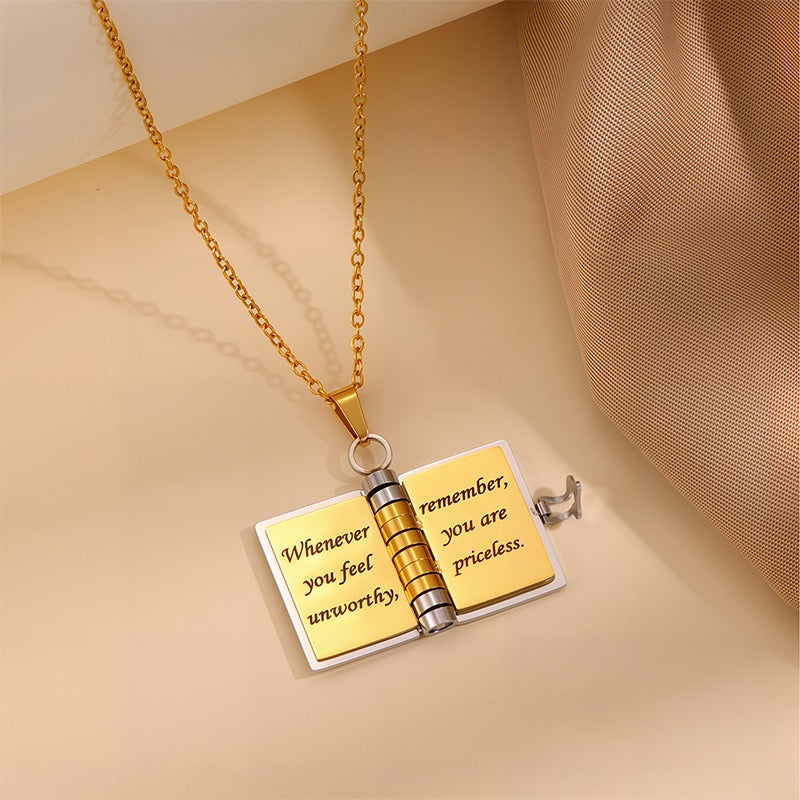 Love Letter Locket Book Pendant Couple Necklace｜Hidden Confessions for Your Neck