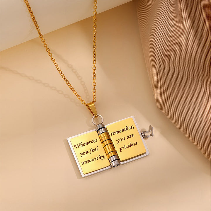 Love Letter Locket Book Pendant Couple Necklace｜Hidden Confessions for Your Neck