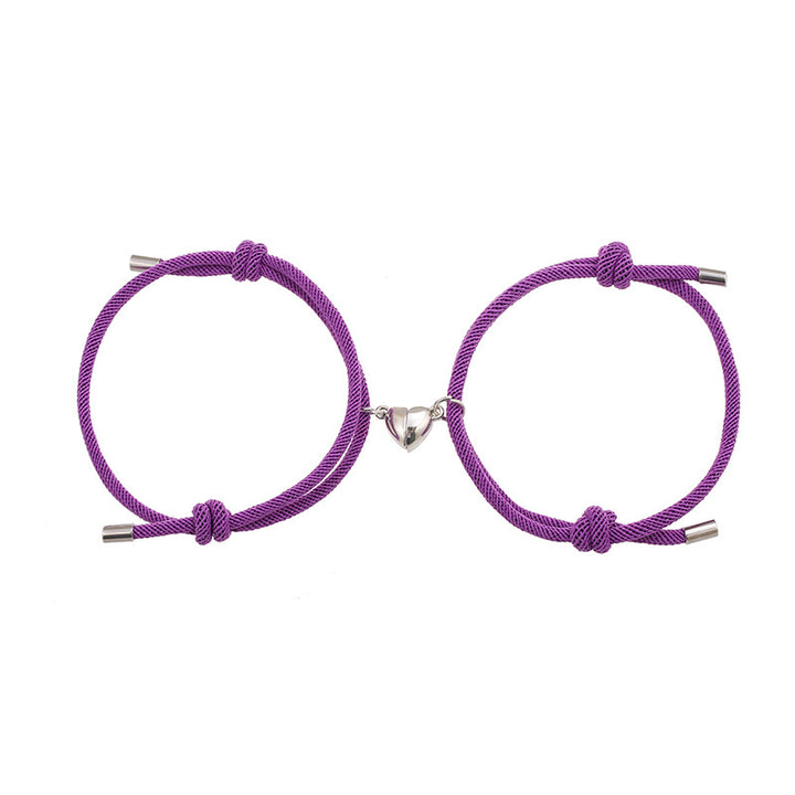 Multi-Color Heart Magnetic Couple Bracelet