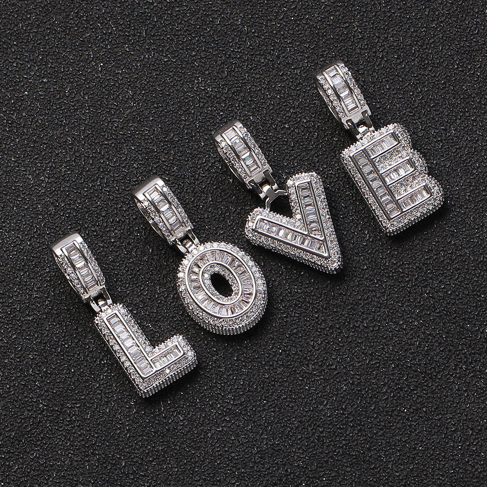 26 Letters Custom Full-Diamond Necklace