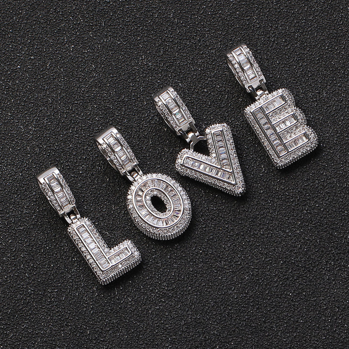 26 Letters Custom Full-Diamond Necklace