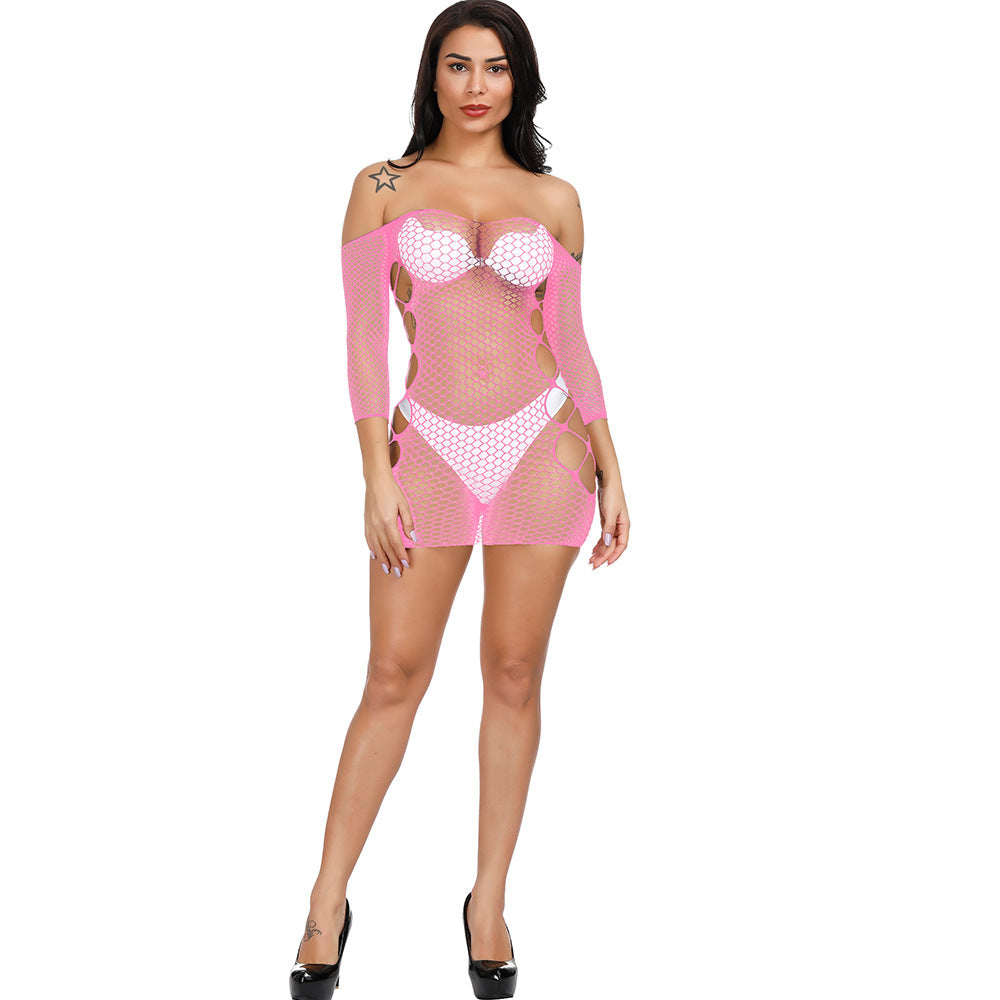 Cut-Out Fishnet Mini Dress