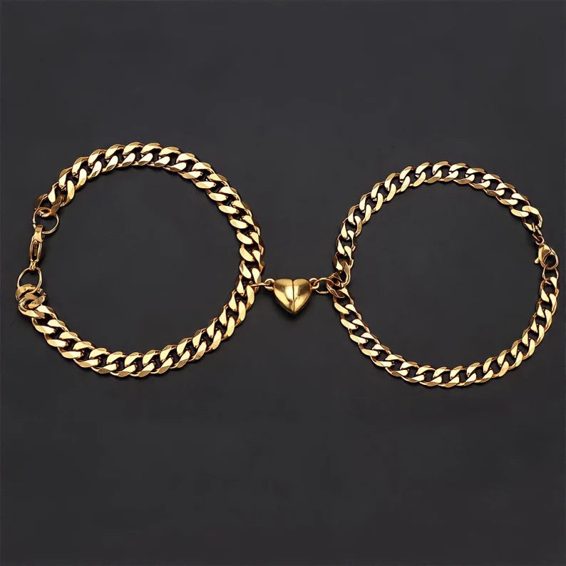 Metal Chain Heart Magnetic Couple Bracelet