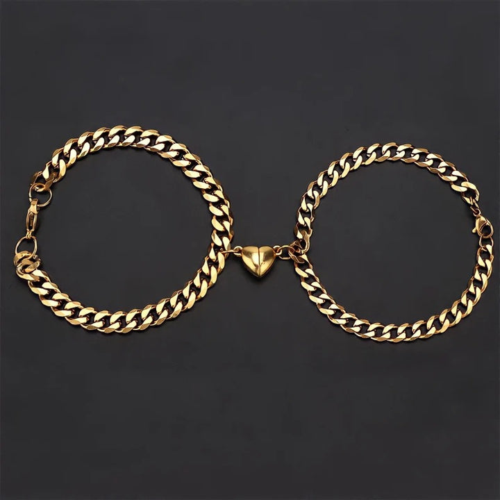 Metal Chain Heart Magnetic Couple Bracelet