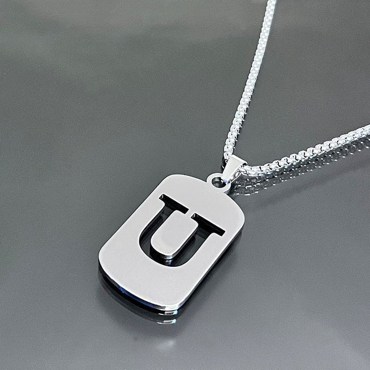 26-Letter Dog Tag Necklace