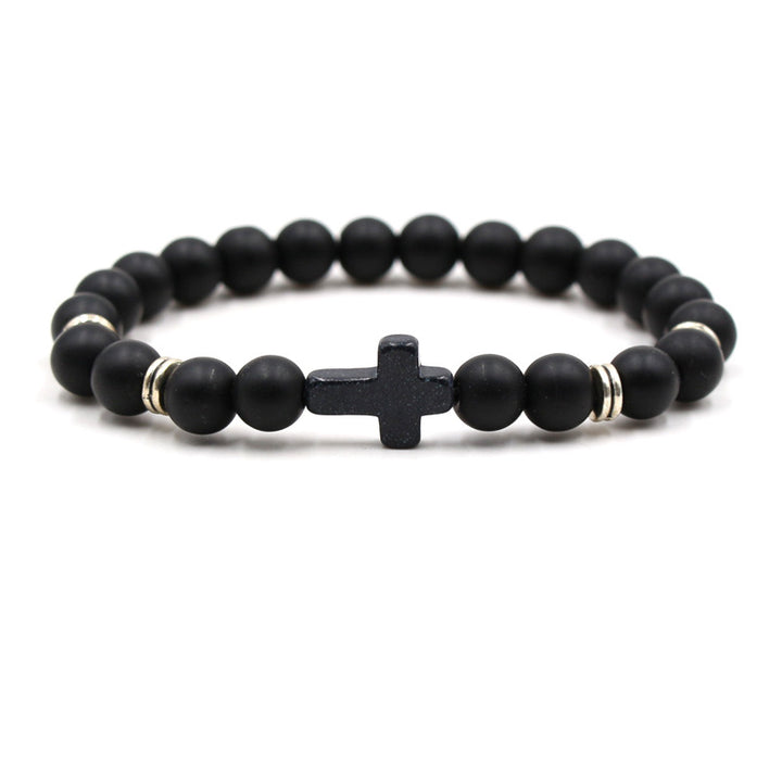 Multi-Color Beaded Cross Bracelet