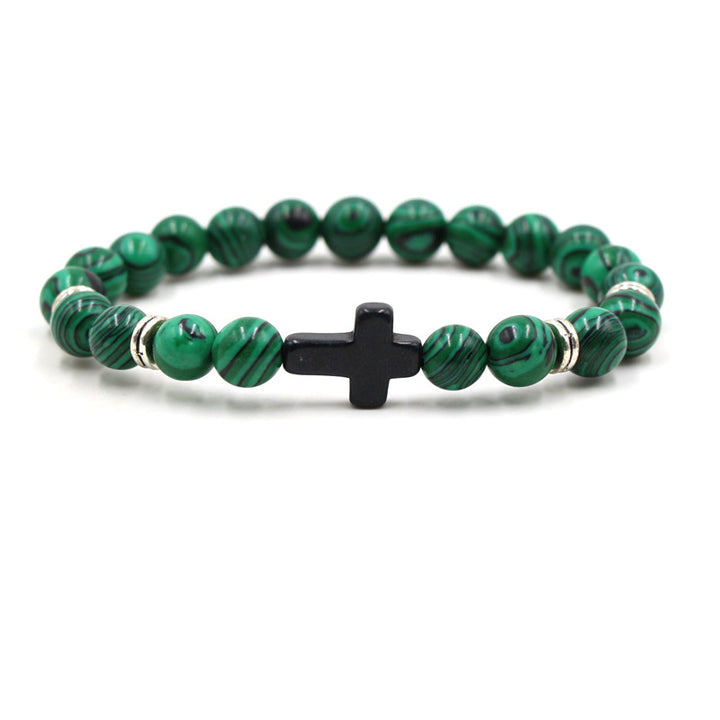 Multi-Color Beaded Cross Bracelet