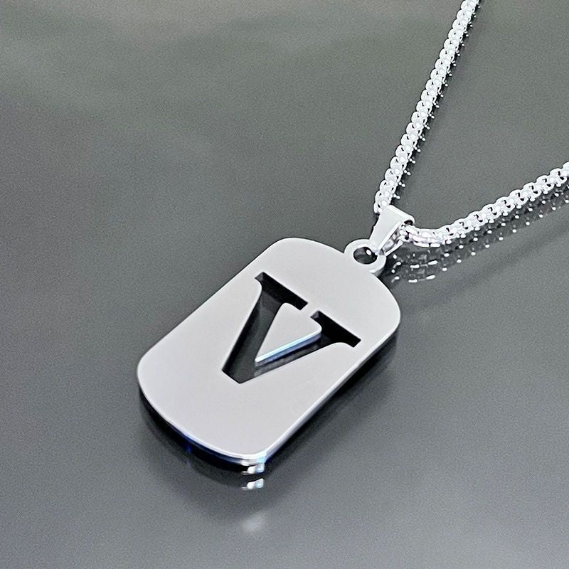 26-Letter Dog Tag Necklace