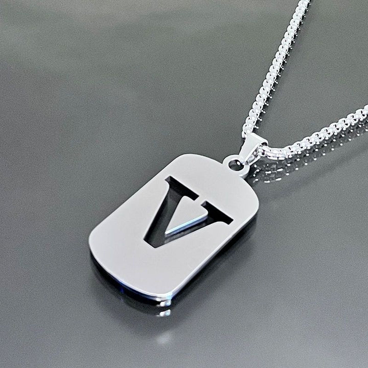 26-Letter Dog Tag Necklace