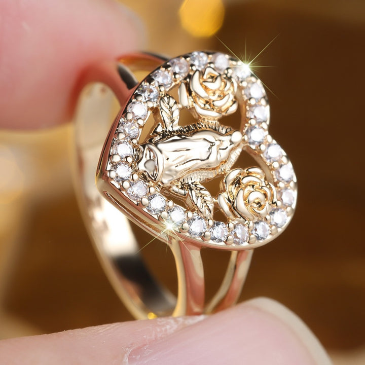 Gilded Madonna Grace 18K Gold Virgin Mary Relief Ring Sacred Tenderness for Your Fingertips