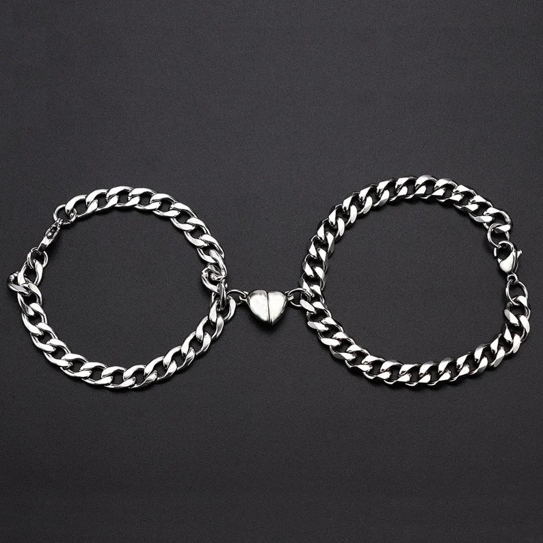 Metal Chain Heart Magnetic Couple Bracelet
