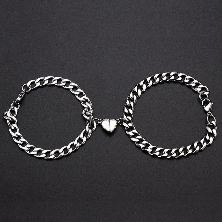 Metal Chain Heart Magnetic Couple Bracelet