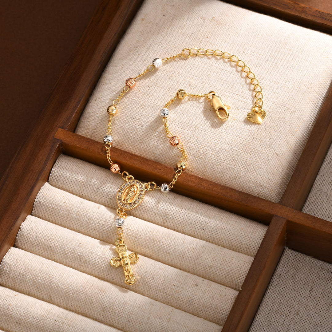 Virgin Mary Cross Religious Bracelet