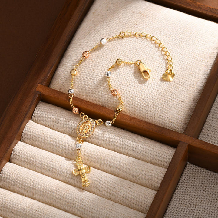 Virgin Mary Cross Religious Bracelet