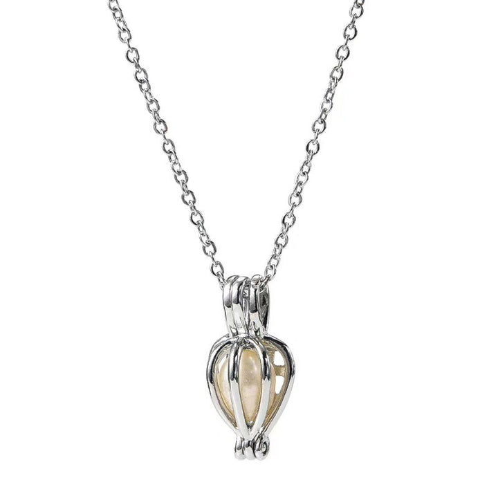 18K Gold/Silver Openable Birdcage Pearl Necklace - Light Luxury Niche Hidden-Item Pendant Choker