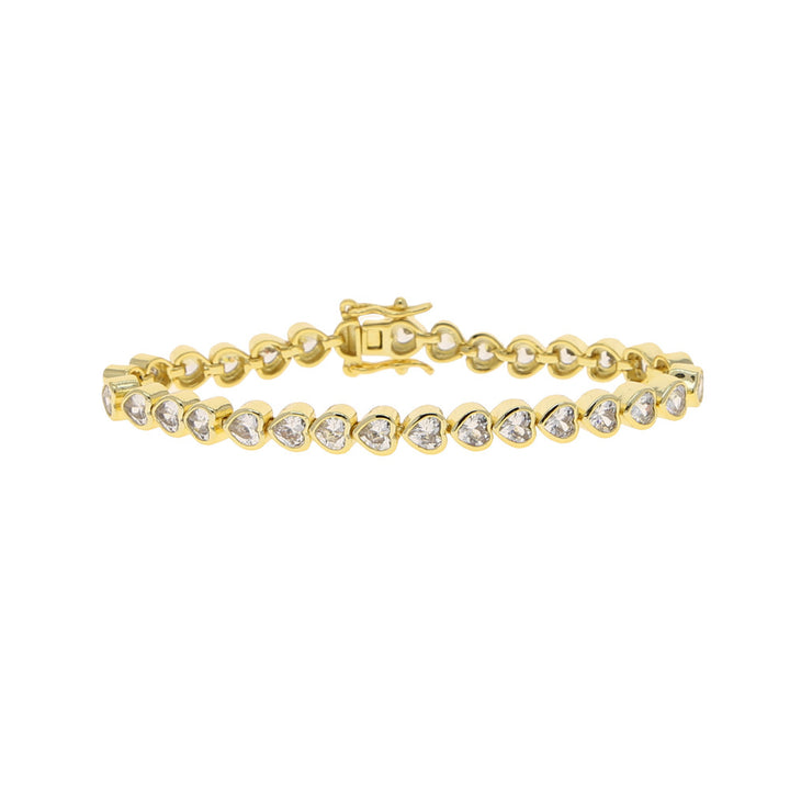 Heart-Shaped Diamond Bracelet (Gold/Silver/Rose Gold, A Sweet and Shining Choice)