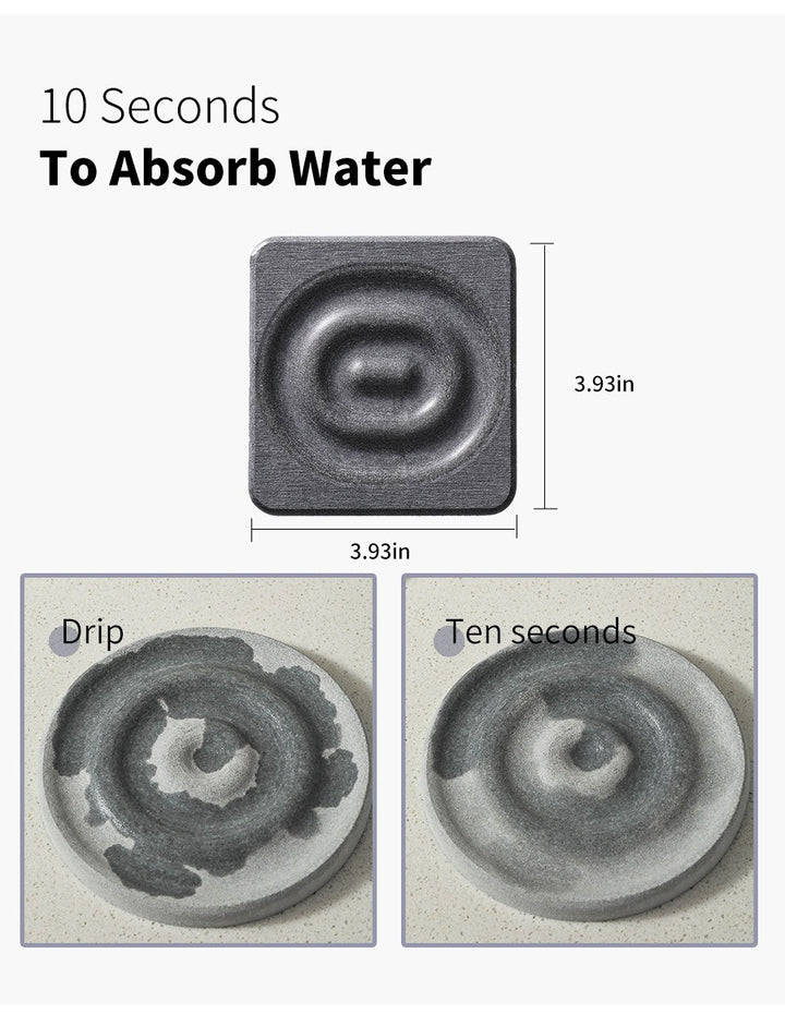 Eco-friendly Minimalist Diatomaceous Earth Quick-Dry Coasters
