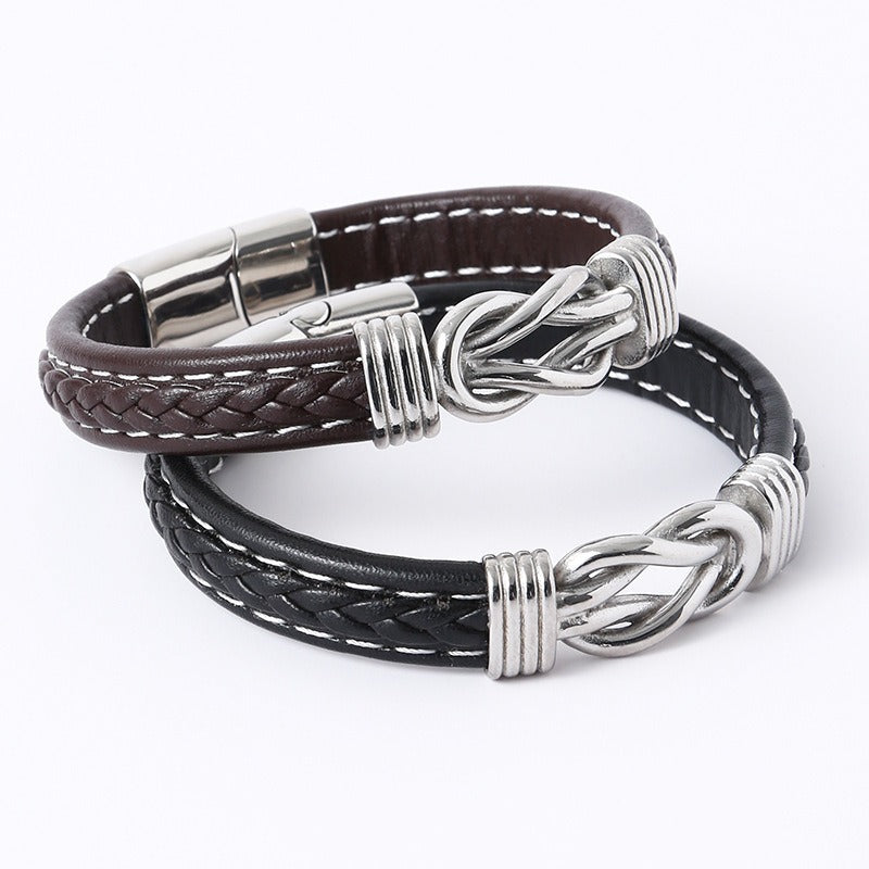 Magnetic Engraved Leather Bracelet Custom Greeting Card Gift