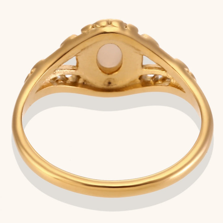 18K Gold Vintage Filigree Natural Pearl Ring