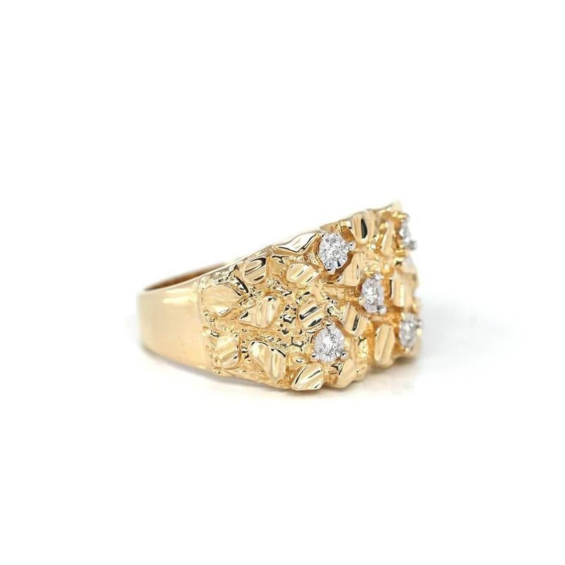 Bold Gold Moissanite Statement Ring | Wide Band | High-Brilliance Luxury Design