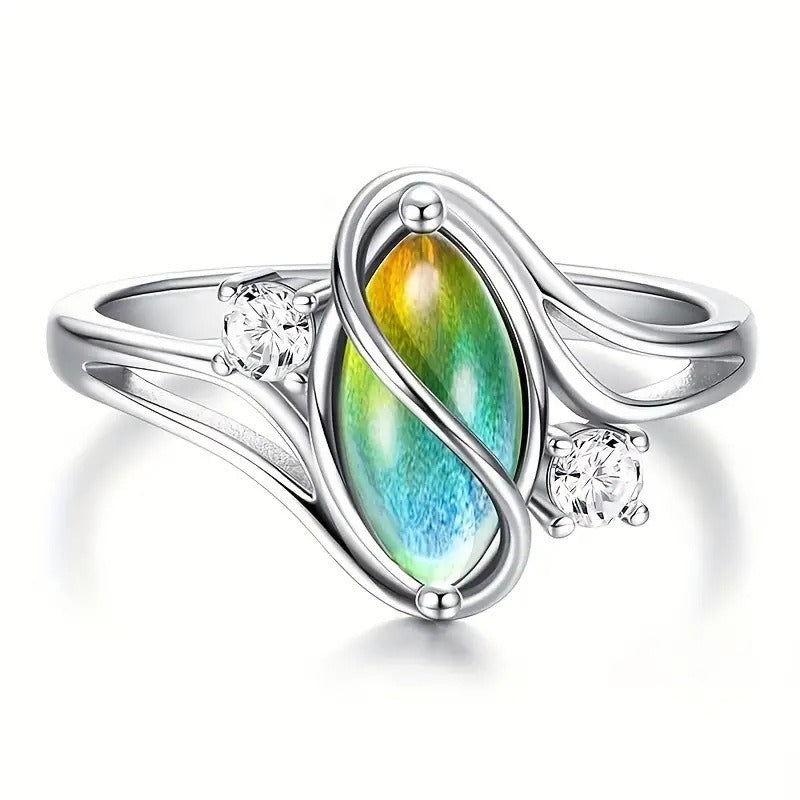 Witch's Power Protection Ring (Moonstone/Color-Changing Gem)