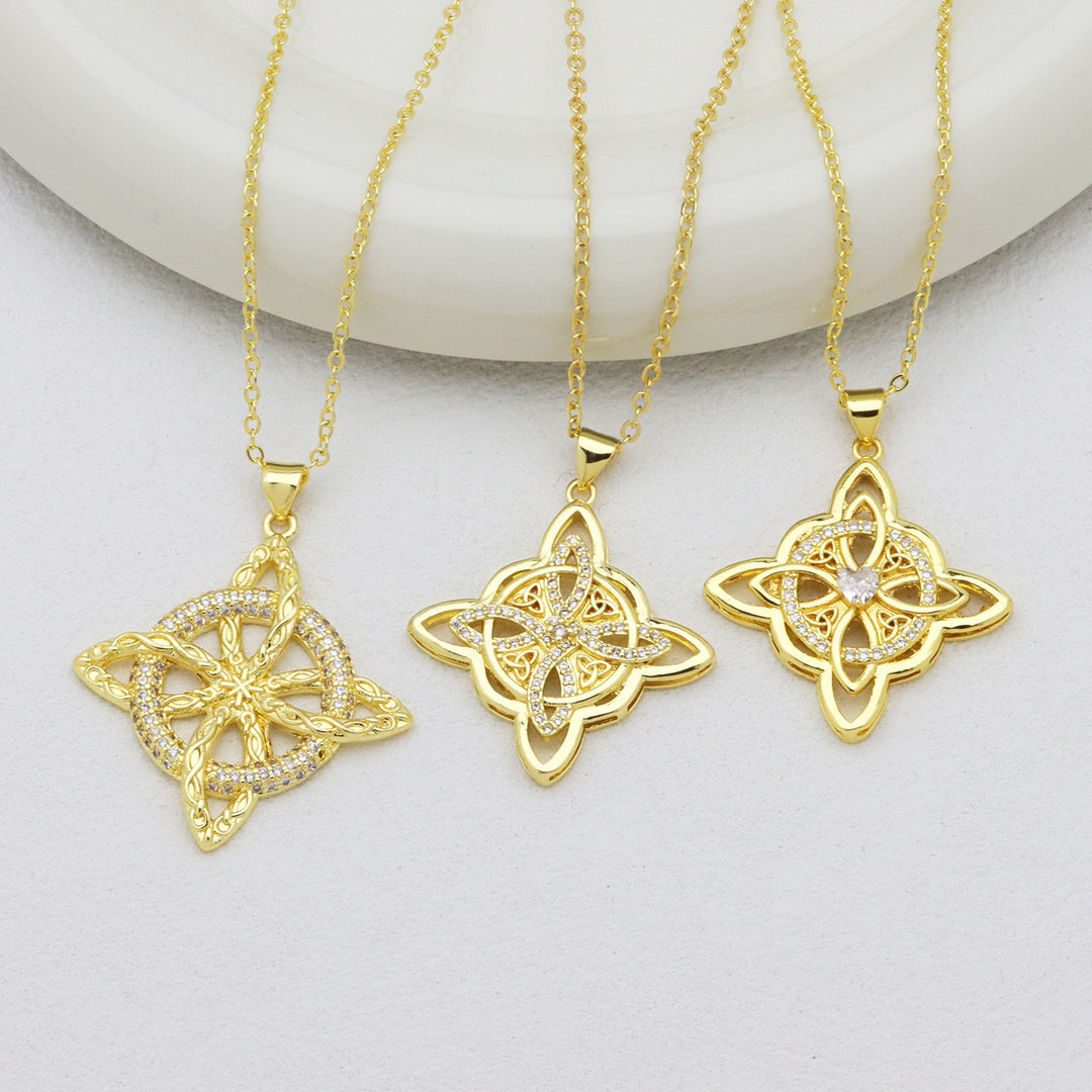 Witch's Mark Gold Diamond Celtic Knot Protection Pendants｜Multi Ancient Pattern Mystic Guardians