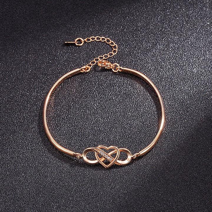 Infinite Heart Trio-Tone Infinity & Heart Bracelet