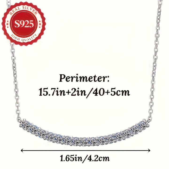 Silver Shimmer Wave S925 Sterling Silver Sparkle Choker